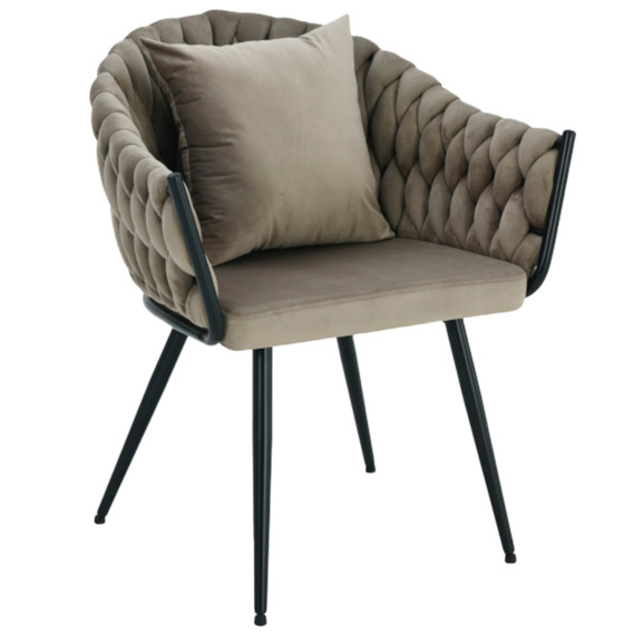 Стул кухонный Naiad, темно-бежевый, черный - фото 1