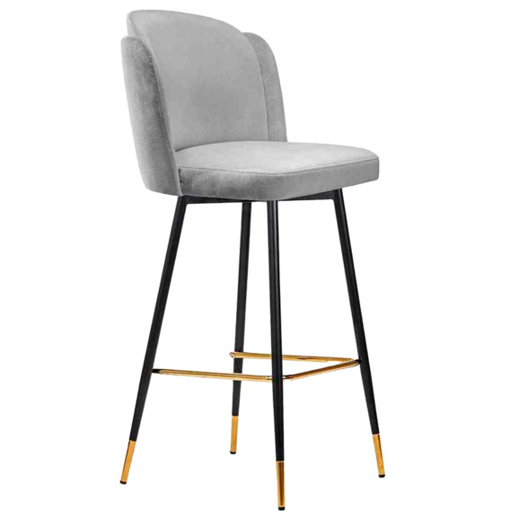 Стул барный Matte, серый, черный, золотой - фото 1