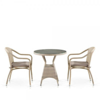 Настоящее фото товара Комплект мебели Вэлли, латте, 2 стула, произведённого компанией ChiedoCover