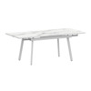 Стол раздвижной Гранди 1200+300+300, мрамор белый, белый муар