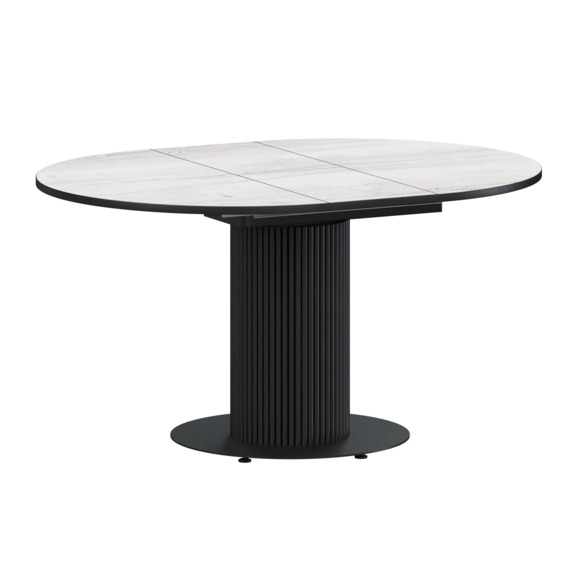 Стол раздвижной Амор 1000+300, фрост, черный муар - фото 1