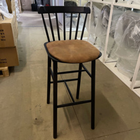 Стул барный Такер 750, замша Belgium 7003, морилка черная