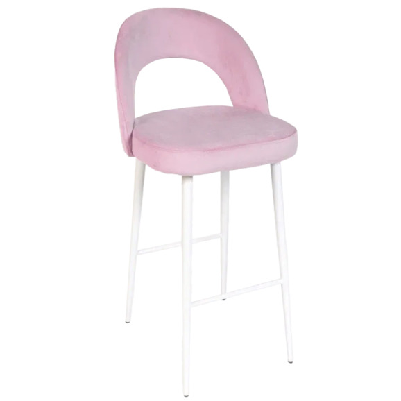 Стул Пиннате, барный, сиреневый, белый, велюр - фото 1