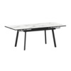 Стол раздвижной Гранди 1200+300+300, мрамор белый, черный муар