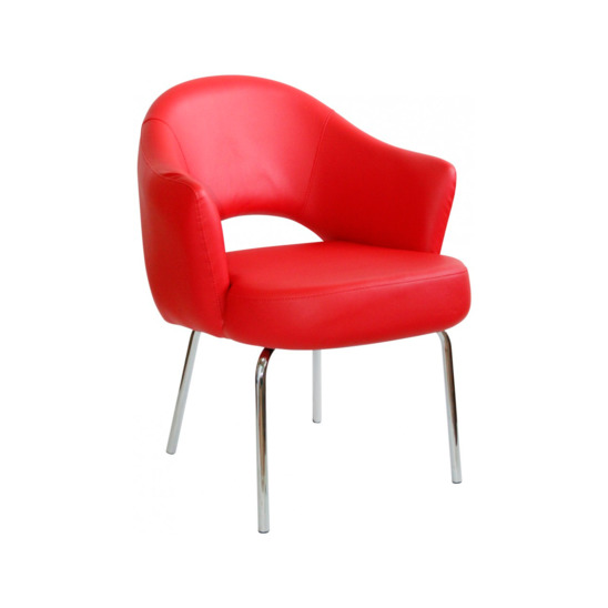 Дизайнерское кресло из экокожи, красное - фото 1