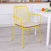 Фотография в интерьере товара Стул Лион с подлокотниками и подушкой, желтый, бежевый от компании ChiedoCover.