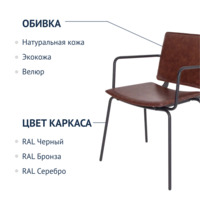 Фотография товара Стул Don, натуральная кожа, каркас черный муар 9005 от компании ChiedoCover.