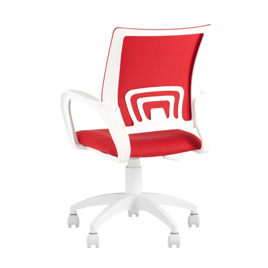 Кресло офисное TopChairs ST-BASIC-W красный, крестовина пластик белый - фото 3
