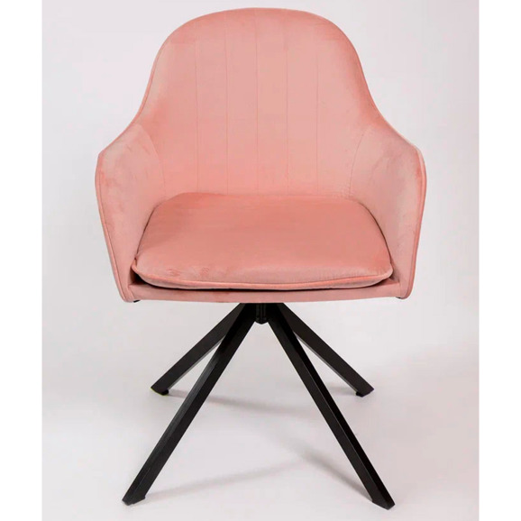 Кресло Сета, пирамида, поворотное основание, розовый, черный, велюр - фото 3