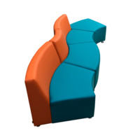 Настоящее фото товара Диван Дога четырехместный к.1, оранжево-бирюзовый, произведённого компанией ChiedoCover