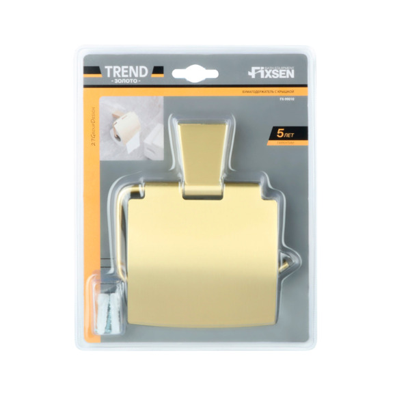 Бумагодержатель с крышкой Fixsen trend gold  - фото 2