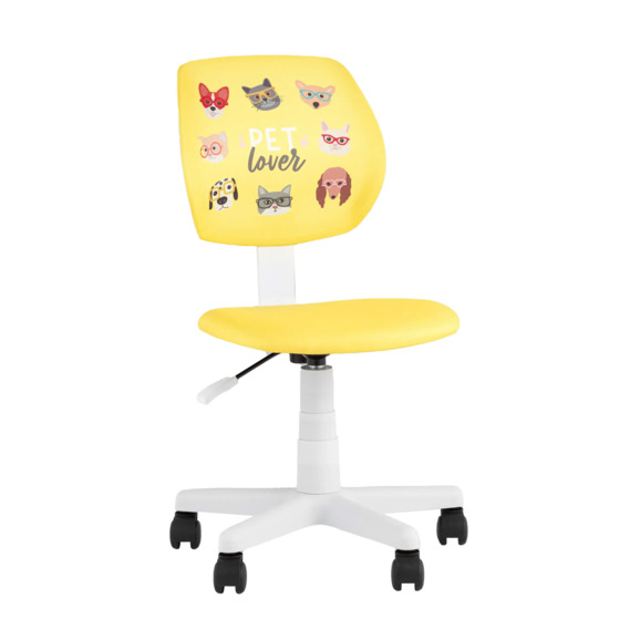 Кресло компьютерное детское ЛОЛО Pet Lover, пластик, желтый, белый - фото 1