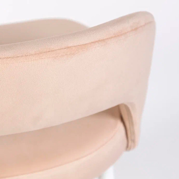 Стул Пиннате, барный, бежевый, белый, велюр - фото 9