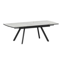 Настоящее фото товара Стол раздвижной Фэйвор, серый каспий, черный муар, произведённого компанией ChiedoCover