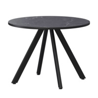 Настоящее фото товара Стол нераздвижной Лаки мини 800мм, даркстоун, черный муар, произведённого компанией ChiedoCover