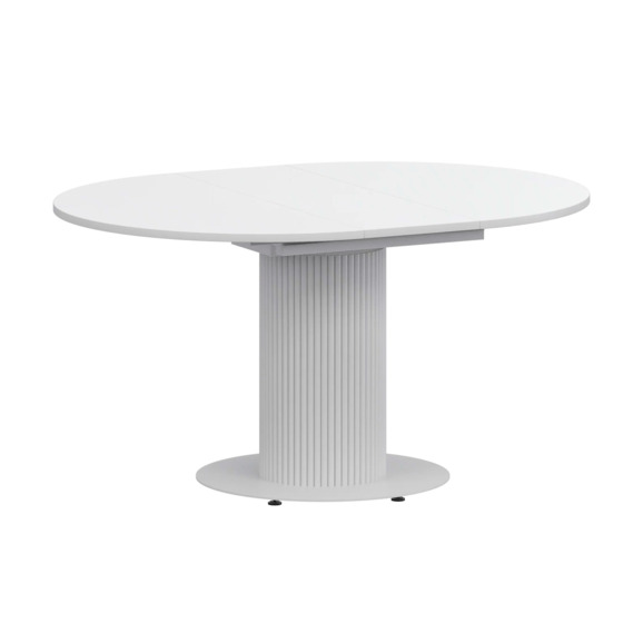 Стол раздвижной Амор 1000+300, супер белый, белый муар - фото 1