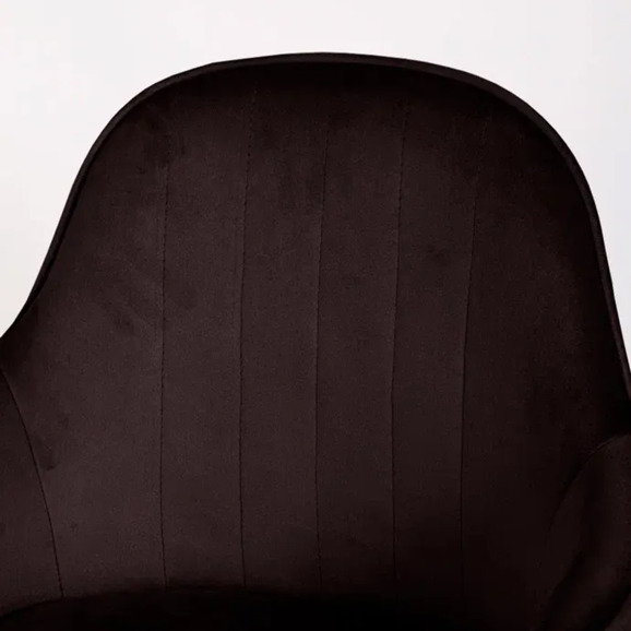 Кресло Сета, барные ножки, коричневый, черный, велюр - фото 8