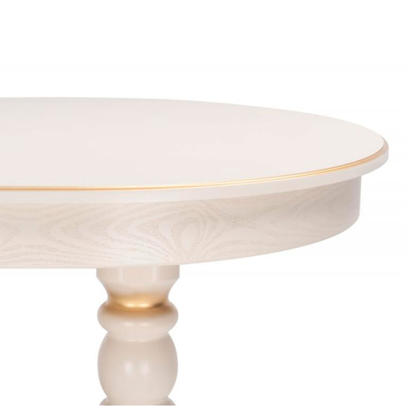 Деревянный стол Дейвер 160(220)х100х76 слоновая кость / золото - фото 7