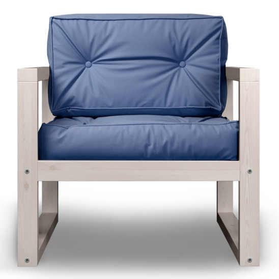 Кресло Амстер беленое дуб, синее - фото 2