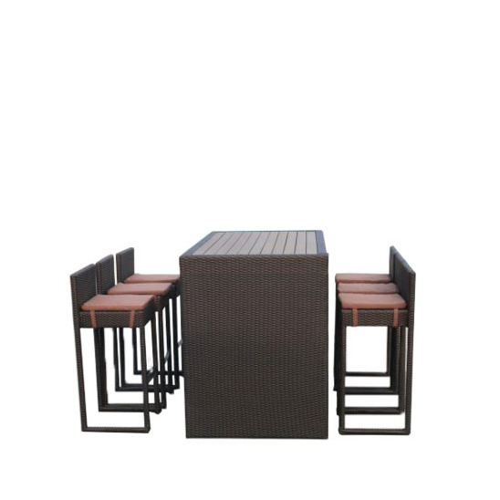 Барный комплект мебели Джордж, 6 посадочных мест, коричневый - фото 1