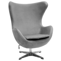 Настоящее фото товара Кресло Egg Style Chair серый, искусственная замша, произведённого компанией ChiedoCover