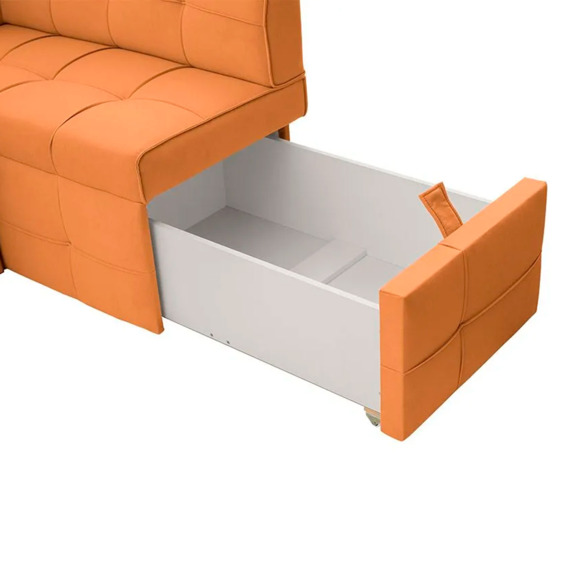 Угловой диван для кухни Атлант Плюс, оранжевый, правый - фото 4