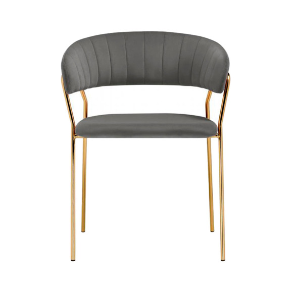 Стул на металлокаркасе Kamelia 1 dark gray / gold Стул на металлокаркасе Kamelia 1 dark gray / gold - фото 2