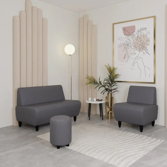 Кресло Лотик экокожа, серый - фото 6