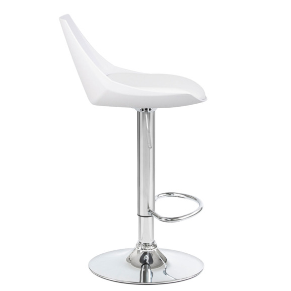 Стул барный Амальфи, хром сталь, кожзам белый - фото 3
