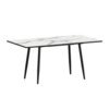 Стол раздвижной Бетти 1100+300, мрамор белый, черный муар
