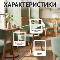 Фотография товара Стул Рикко, велюр Велютто 30, ножки бук под лак от компании ChiedoCover.