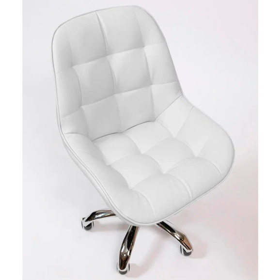 Стул Мускус, хром, белый, кожа - фото 6