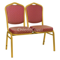 Настоящее фото товара Секция стульев Хит - золото, ромб красный, произведённого компанией ChiedoCover