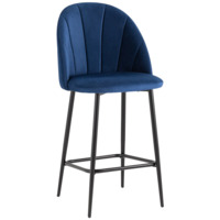 Настоящее фото товара Стул полубарный Логан SN, велюр, синий, произведённого компанией ChiedoCover