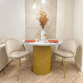 Стол фуд-корт d1000, белый матовый