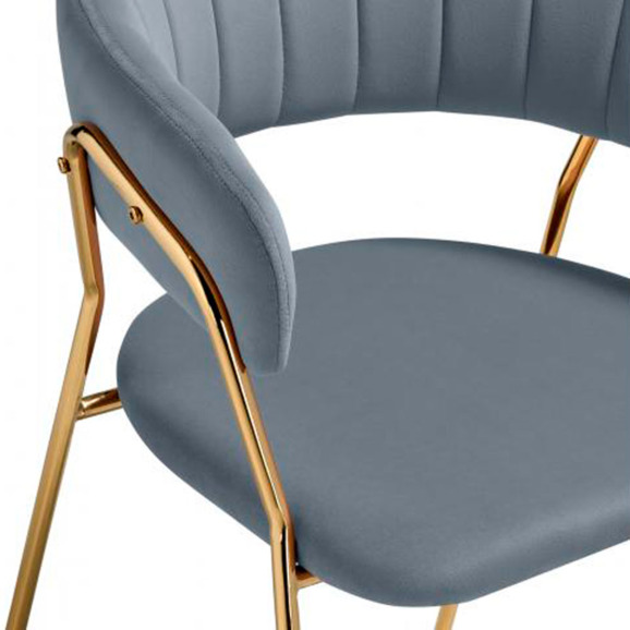 Стул на металлокаркасе Kamelia 1 gray / gold Стул на металлокаркасе Kamelia 1 gray / gold - фото 7