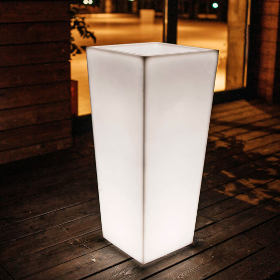 Светящееся LED кашпо-конус Flow 220V White L - фото 1