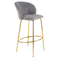 Настоящее фото товара Стул барный Fracture, серый, золото, произведённого компанией ChiedoCover