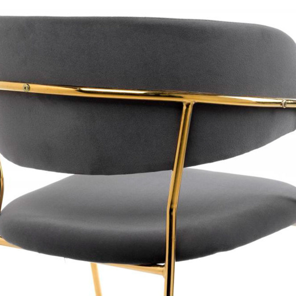 Стул на металлокаркасе Kamelia темно-серый / золотой Стул на металлокаркасе Kamelia темно-серый / золотой - фото 8