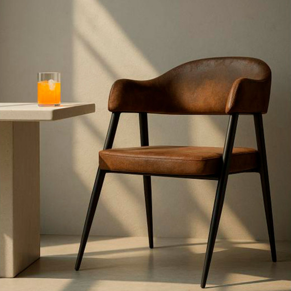 Стул на металлокаркасе Twin brown / black - фото 8