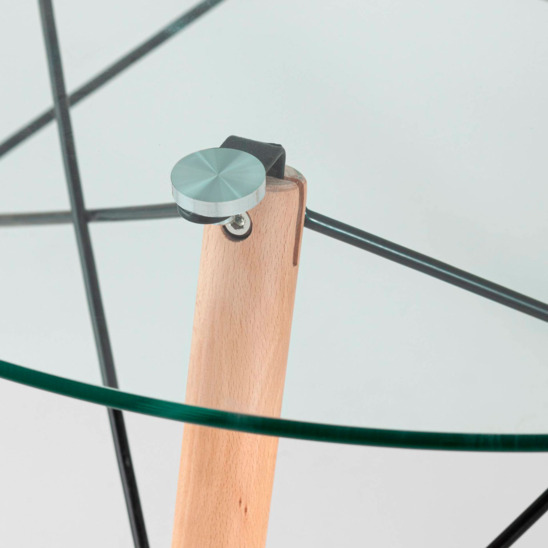 Стол круглый Eames DSW NEW, D80, прозрачный, стекло - фото 4