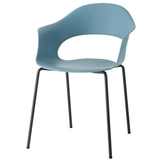 Кресло пластиковое Сано, голубой, антрацит - фото 1