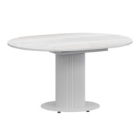 Настоящее фото товара Стол раздвижной Амор 1000+300, фрост, белый муар, произведённого компанией ChiedoCover