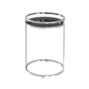 Фотография товара Журнальный столик Гестия, 41*60, стекло черное, сталь, серебро от компании ChiedoCover.