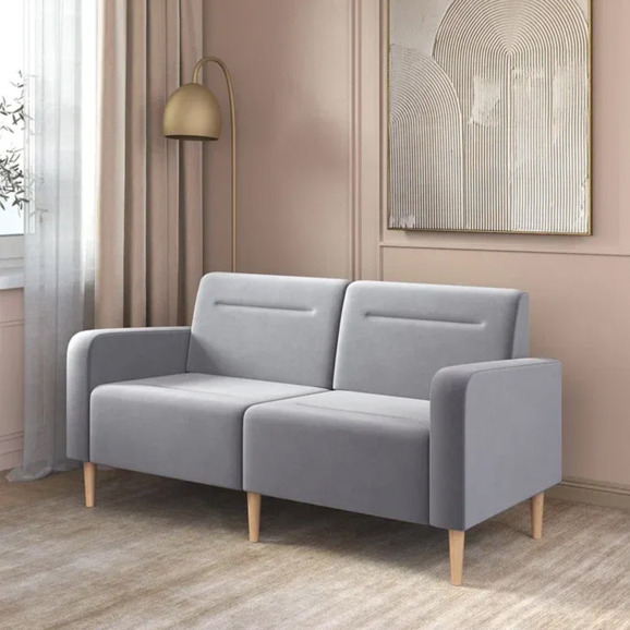 Диван Папилла, велюр, 162 см, светло-серый - фото 4