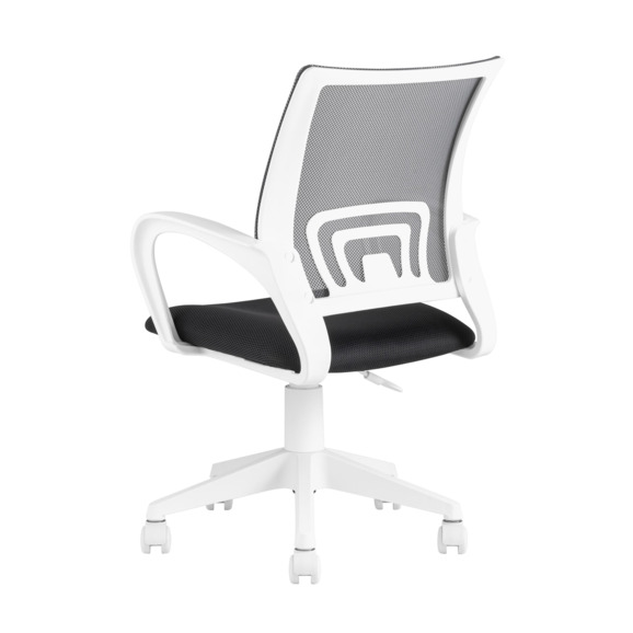 Кресло офисное TopChairs ST-BASIC-W серый, черное сиденье, крестовина пластик белый - фото 7