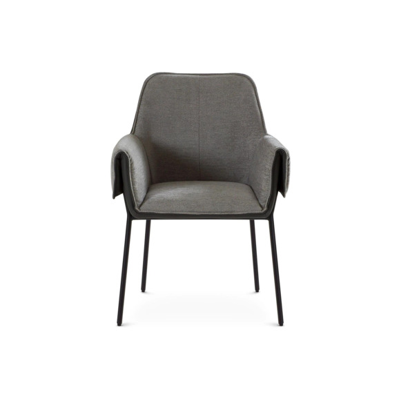 Стул Минотти, тёмно-серый шенилл, экокожа, металл - фото 2