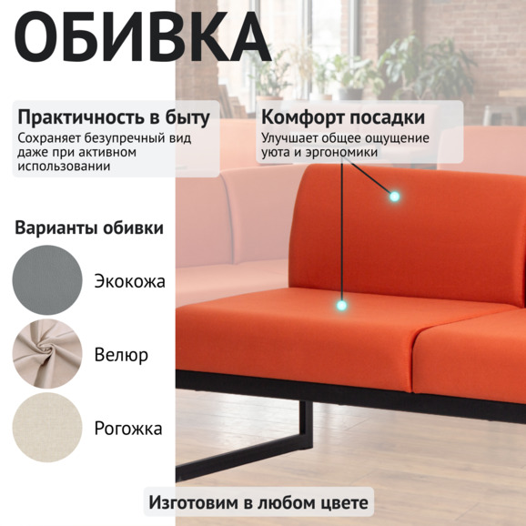 Диван Сигма 1200, велюр - фото 3