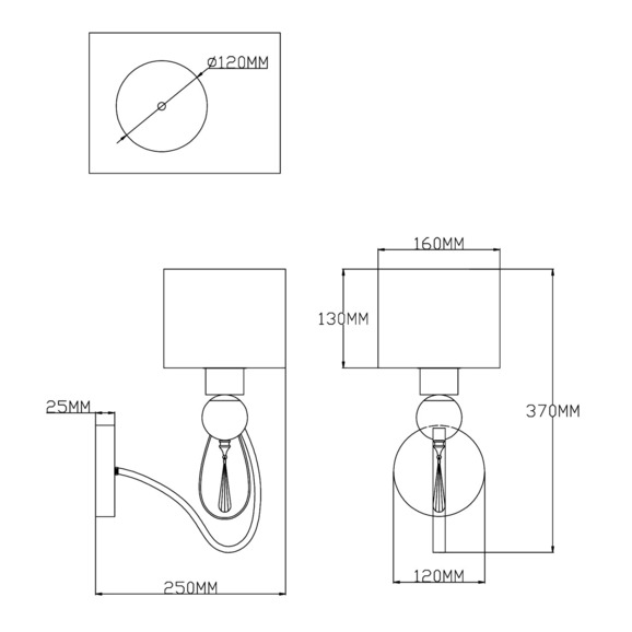 Бра V2583-1W Dark 1*E14*60W - фото 2