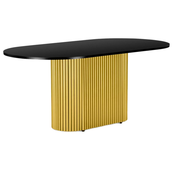 Барон О 160 х 90 черная пленка шагрень / золотые ноги - фото 1